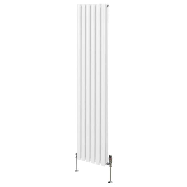 MONSTER-SHOP Oval Column Radiator 1800mm x 360mm & trv Chrome Valves Modern 5055986194460