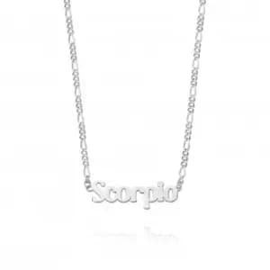 Scorpio Zodiac Recycled Sterling Silver Necklace ZN08_SLV
