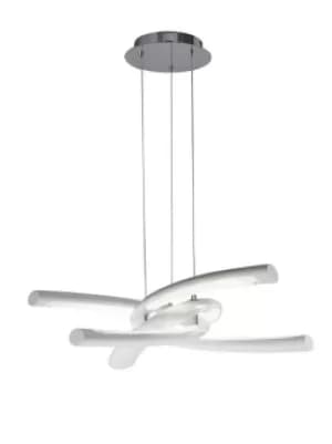 Knot Ceiling Pendant 36W LED 3000K, 3600lm, Gloss White Acrylic, Polished Chrome