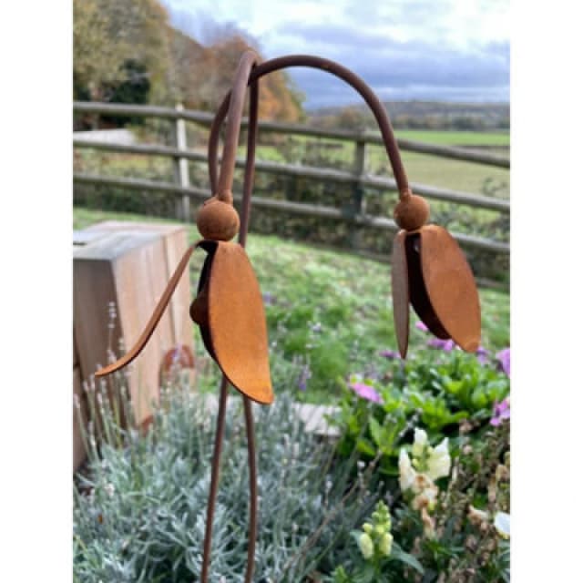 Poppy Forge Open Snowdrop Garden Art (Pack Of 3) - Steel - W100 X H6 Cm