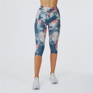 USA Pro Pro Capri Leggings - Coral Tie Dye
