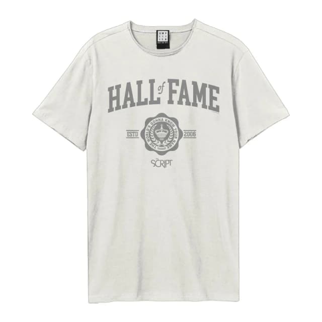 Amplified Amplified Men Hall Of Fame The Script T-Shirt in White Size: X-Small White XS Male 5063652170076