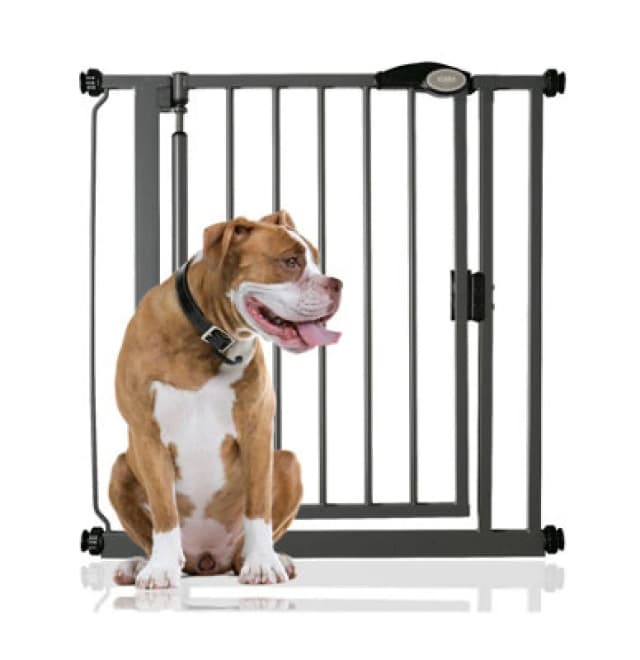 Bettacare Auto Close Pet Gate, 75Cm - 82Cm, Slate Grey, Pressure Fit Stair Gate For Dog & Puppy