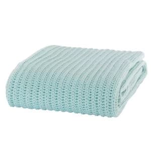 Catherine Lansfield Chunky Knit Throw - Duck Egg
