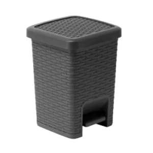 Addis Rattan Effect Pedal Bin, Grey