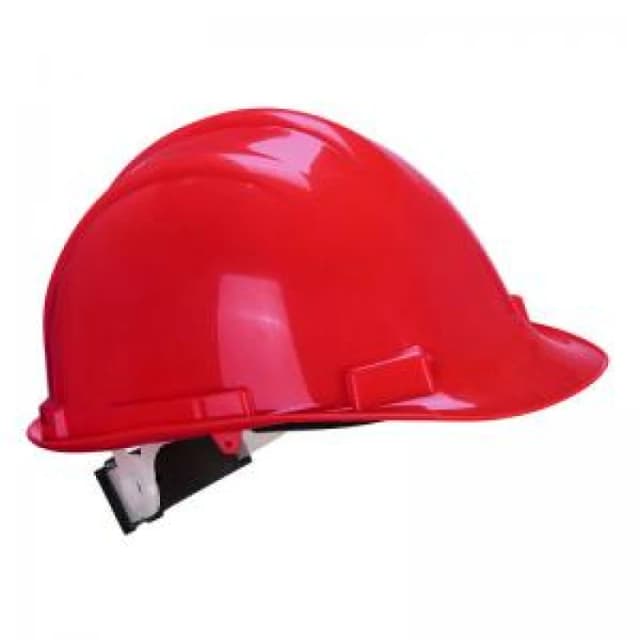 Portwest Expertbase Wheel Ratchet Safety Helmet PS57RER Colour: Red