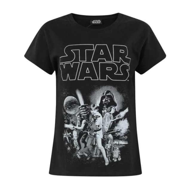 (3-4 Years) Star Wars Short Sleeved T-Shirt (Girls Black)