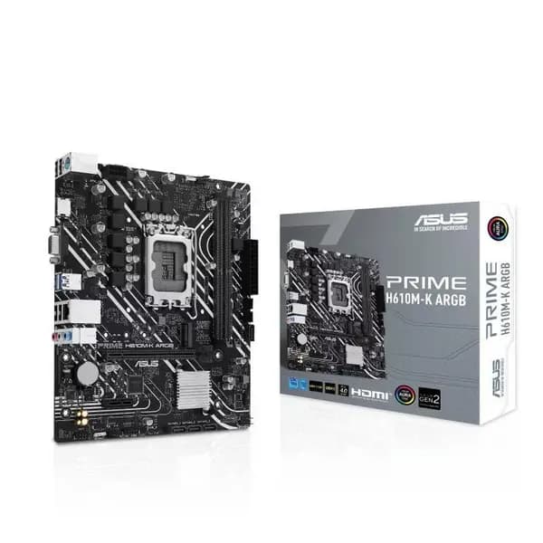 Asus PRIME H610M-K D4 ARGB DDR4 LGA 1700 MicroATX Motherboard - 90MB1HN0-M0EAY0