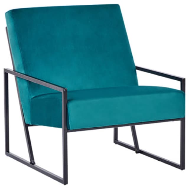Beliani Velvet Armchair Teal Delary