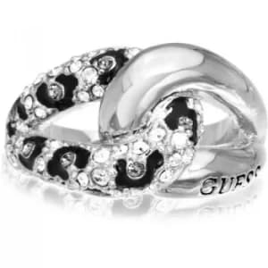 Ladies Guess Stainless Steel Size N Urban Jungle Pave Curb Ring