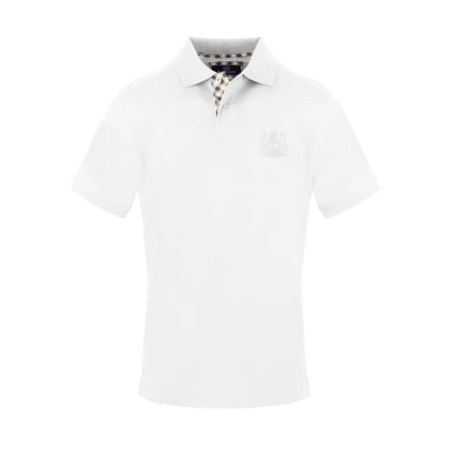 Aquascutum Mens Polo Short Sleeve Polo Shirt Short Sleeve Polos Small White 54168801350