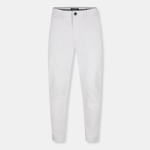 Threadbare Cotton Regular Fit Chino Trousers with Stretch - White White S