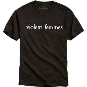Violent Femmes - White Vintage Logo Unisex Large T-Shirt - Black