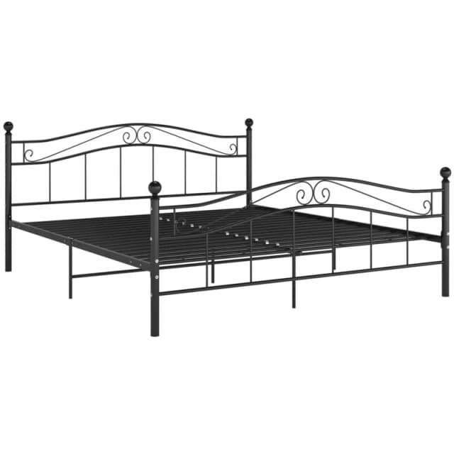 VIDAXL Bed Frame without Mattress Black Metal 180x200cm Super King Vidaxl 8720286196878