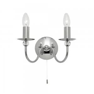 1 Light Indoor Candle Wall Light Chrome with Clear Glass, E14