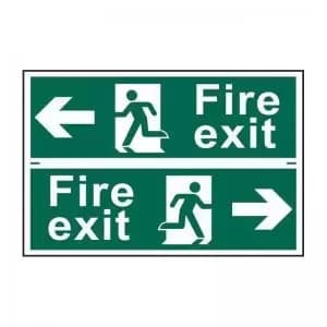 Fire exit man running arrow leftright - PVC 300 x 200mm