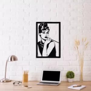 Audrey Hepburn Black Decorative Metal Wall Accessory