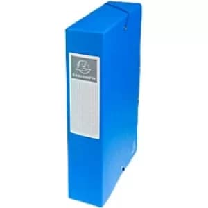 Exacompta Elasticated Box File 60mm, A4, Blue, Pack of 8