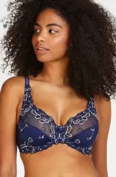 Hunkemoller Diva Non-Padded Underwired Bra Blue