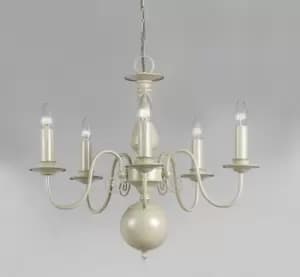 Bologna Flemish Cream 5 Arm Chandelier