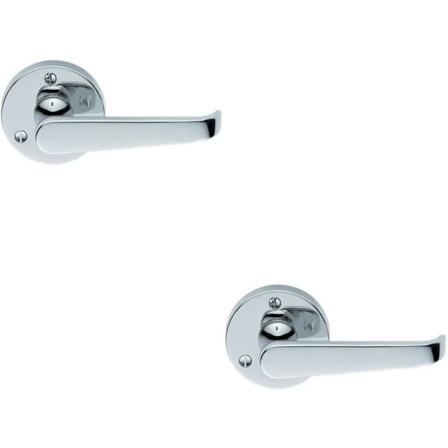 Loops 2x PAIR Victorian Straight Shaped Lever on 59mm Round Rose Chrome Handle Multi