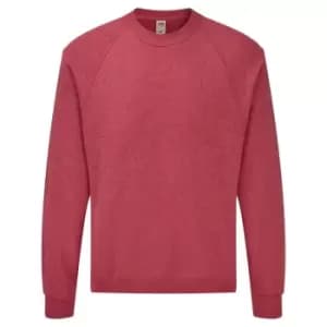Fruit Of The Loom Mens Raglan Sleeve BelcoroA Sweatshirt (2XL) (Heather Red)