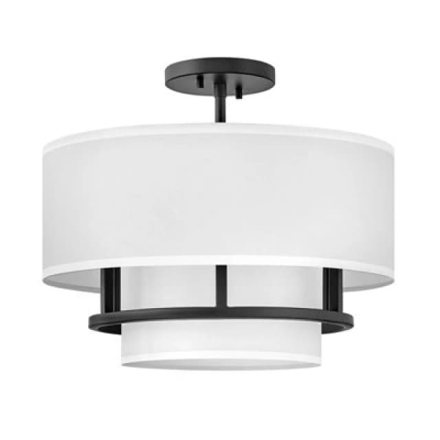 Graham 3 Light Cylindrical Ceiling Light, Black