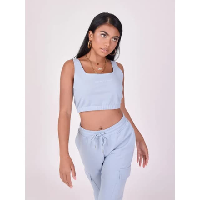 Project X Paris Womens basic wide strap crop top Project X Paris Bleu Female M