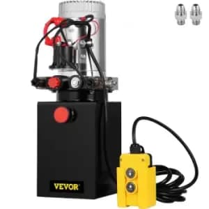 VEVOR DC 12V Hydraulic Pump Power Unit With Remote Control Hydraulic Motor Hydraulic Power Unit, Double Acting with 8 Quart Metal Tank Dump Trailer Hy