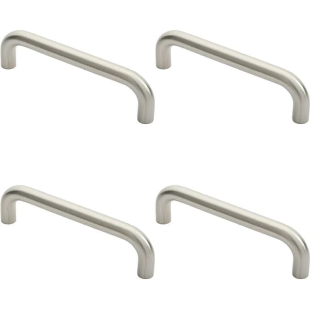 Loops 4x Round D Bar Door Pull Handle 247 x 22mm 225mm Fixing Centres Satin Steel Metallics unisex