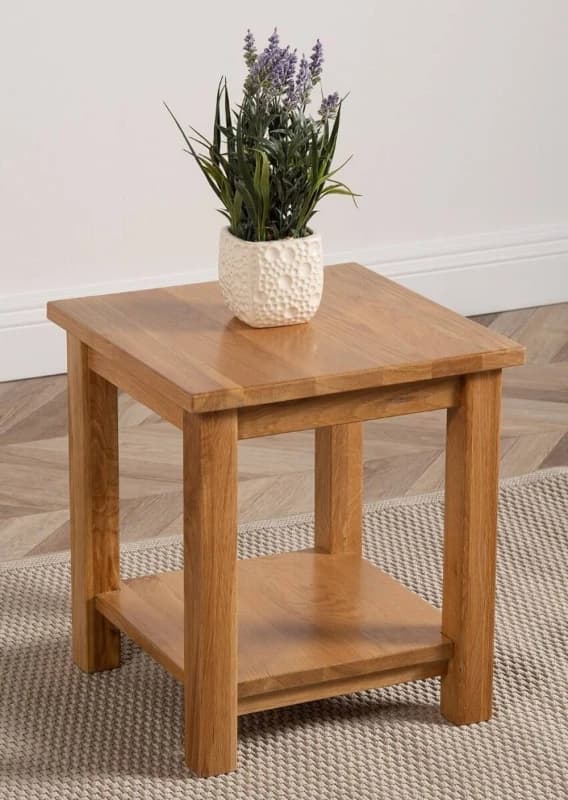 Thats Furniture Oslo Solid Oak Lamp Table for Living Room in Light Oak Light Oak Unisex
