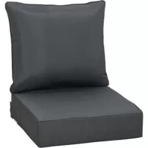 Outsunny Outdoor Seat and Back Cushion Set, Deep Seating Chair Cushion, Grey - Dark Grey