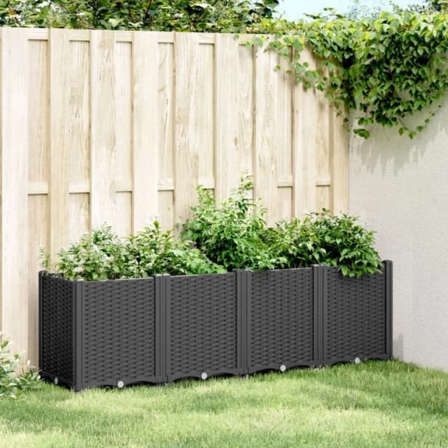 VIDAXL Garden Planter Black 160x40x53cm pp Vidaxl 8721012410657