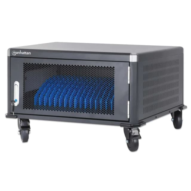 Manhattan Manhattan Laptop Charging Cart/Trolley via AC Adapter (UK) 20-bay, Install device's AC Adapter (power cables) into unit, Suitable for ALL la