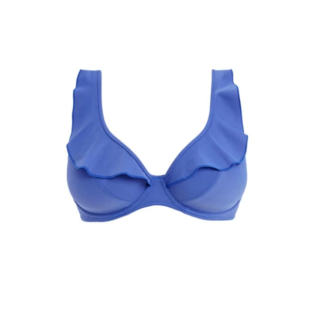 Freya Womens Jewel Cove High Apex Bikini Top in Blue Size: 30F Blue Female 30F