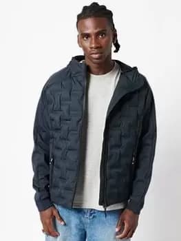 Superdry Mountain Hybrid Zip Hoodie - Navy, Size S, Men