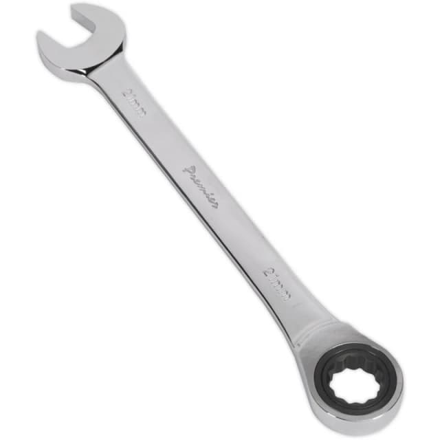 Loops 21mm Ratchet Combination Spanner - Chrome Vanadium Steel - 72 Tooth Ratchet Ring Metallics