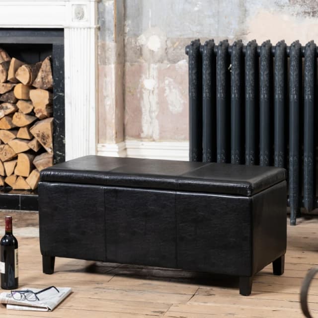 Artemis Home Davenport Storange Ottoman in Black Unisex