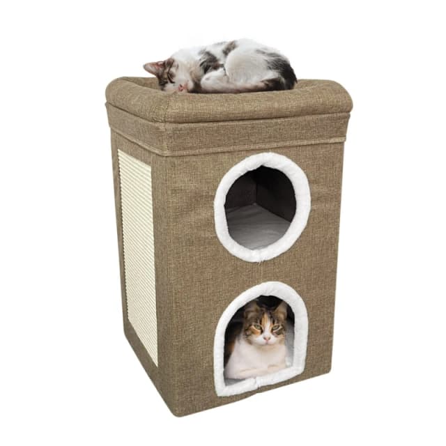 Country Club Country Club Natural Folding 2 Storey Cat House 40x40x64cm Size: 65cm Natural 65cm Unisex 5023674229633