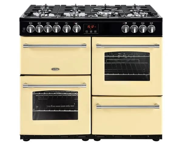 Belling 444444135 Farmhouse 100DFT 100cm Dual Fuel Range Cooker - Cream 444444135 Cream