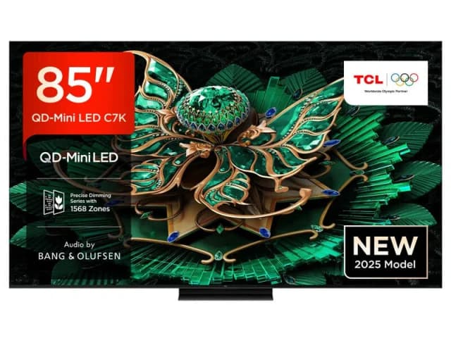 TCL TCL 85C7K-UK TV 2.16 m (85") Smart 4K Ultra HD TV WiFi Black 3000 cd/m² 85C7K-UK