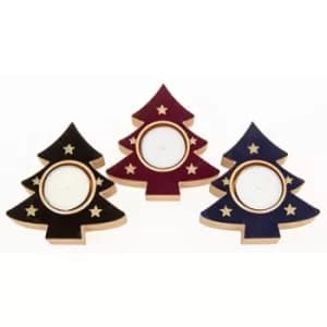 Xmas Flock Tree TeaLight Holder
