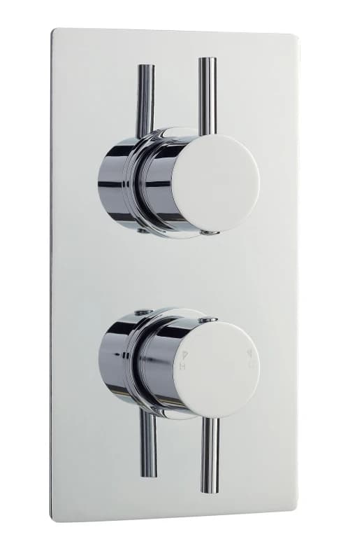 Balterley Concealed Twin Thermostatic Shower Valve Diverter 2 Outlets Chrome Silver