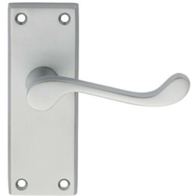 Loops PAIR Victorian Scroll Lever on Short Latch Backplate 118 x 43mm Satin Chrome Multi