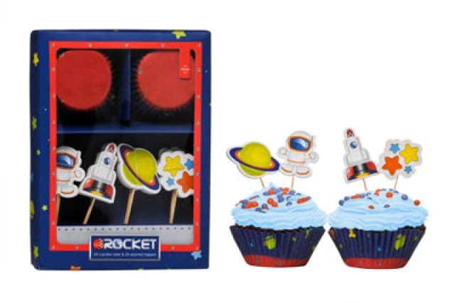 Premier Housewares Rocket Cupcake Cases And Toppers Set Multi