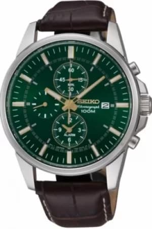 Mens Seiko Alarm Chronograph Watch SNAF09P1