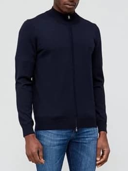 Hugo Boss Balonso-L Full Zip Knitted Jumper Navy Size L Men