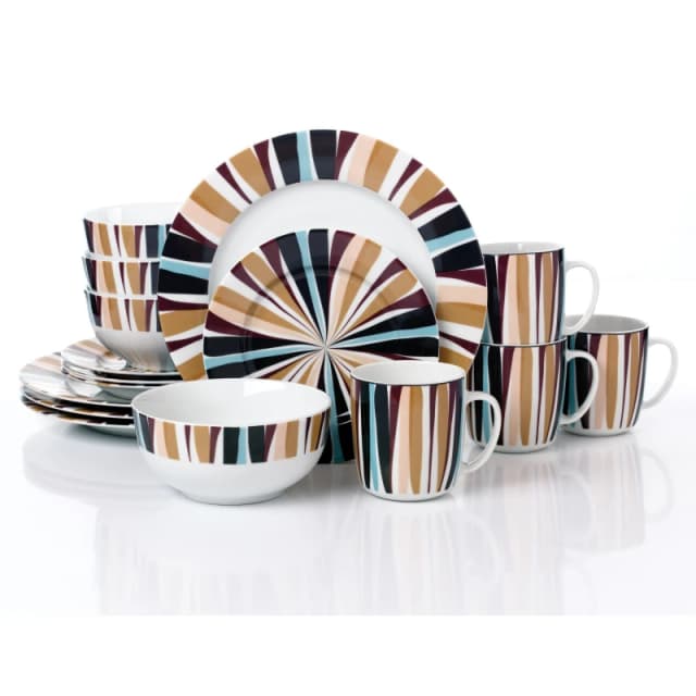 Waterside 16pc Animal Print Dinner Set Multi unisex ONE SIZE