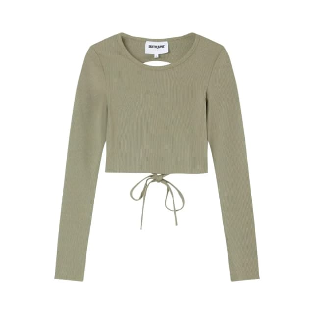 Sixth June Long sleeve open back womens crop top Sixth June Vert Female S
