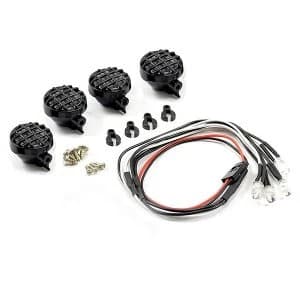 Fastrax Light Set W/Led,Lenses Wire Connector 4Pc - Round